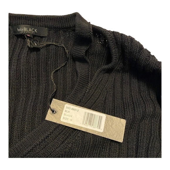Bobi Black Cut Out Sweater - Black NWT - Picture 6 of 7